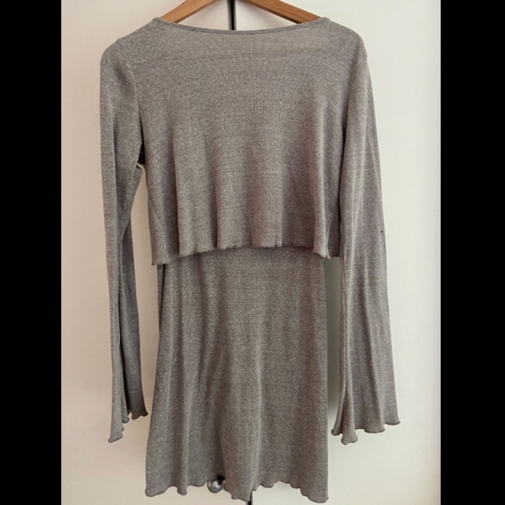 Free People grey long sleeve tshirt dress sz small